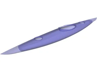 Tandem Kayak Boat 3D Model preview