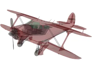 Beechcraft 17 Staggerwing 3D Model preview
