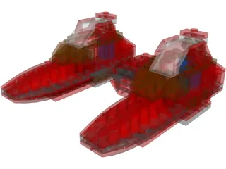 LEGO Twin Pod Cloud Car 3D Model preview