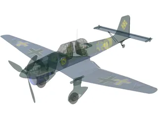 Junkers Ju 87B-1 Stuka 3D Model preview