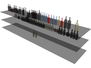 Bar Bottles Collection 3D Model preview