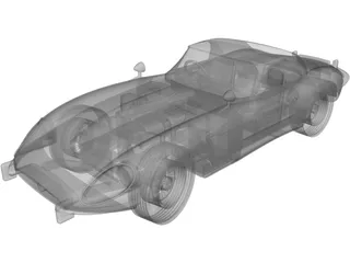 Jaguar E-Type (1960) 3D Model preview