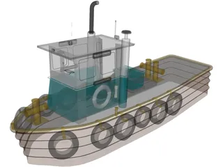 Tender Boat 3D Model preview