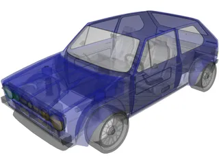 Volkswagen Golf MK1 (1978) 3D Model preview
