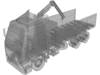 Volvo Truck 6X4 Crane 3D Model preview
