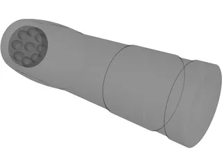 Compact LED Torch 3D Model preview