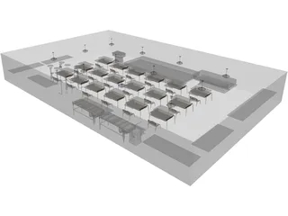 Elementary School Classroom 3D Model preview