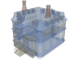 2-Story Victorian House 3D Model preview