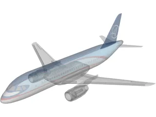 Sukhoi SuperJet 100 3D Model preview