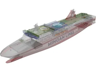Cruise Ship Europe 3D Model preview