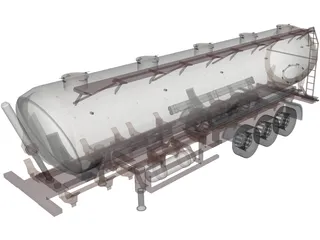 Tanker Trailer 3D Model preview
