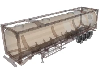 Tanker Trailer 3D Model preview