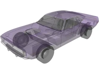 Plymouth Cuda 440 (1973) 3D Model preview