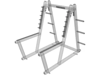 Squat Half Rack 3D Model preview