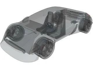 Intruder Concept Sports Car 3D Model preview