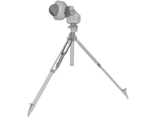 Axis PTZ Camera on Tripod 3D Model preview