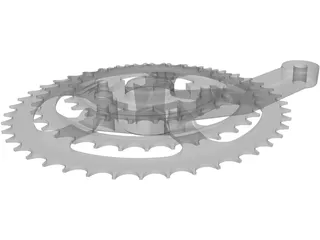 Bicycle Crank Shimano Alivio Right 3D Model preview