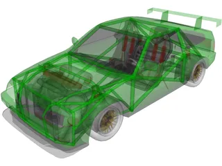 Honda CRX 3D Model preview
