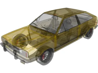 Volkswagen Gol GT (1986) 3D Model preview