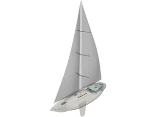Plam Boat 3D Model preview