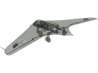 Horten Ho IX 3D Model preview