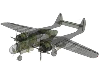 Northrop P-61A Black Widow 3D Model preview