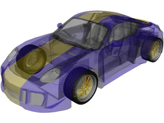 Porsche Cayman S (2006) [Tuned] 3D Model preview
