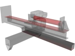 Horizontal/vertical log splitter 3D Model preview