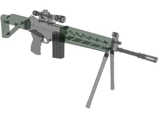 H&K G3 3D Model preview