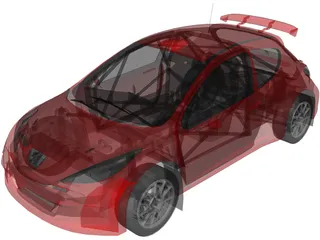 Peugeot 207 3D Model preview