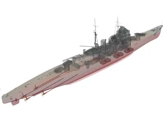 Heavy Cruiser Takao (1932) 3D Model preview