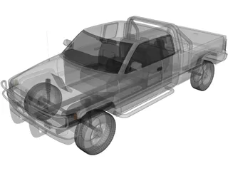 Dodge Ram Extended Cab (1996) 3D Model preview