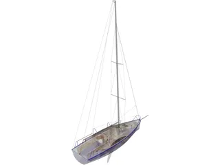 K800 Sail Yacht 3D Model preview