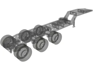 Trailer 4 Axle 3D Model preview