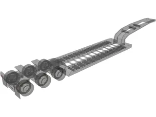 Trailer 6 Axle 3D Model preview