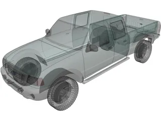 Ford Ranger XLT Crew Cab (2005) 3D Model preview