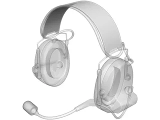 Peltor MT15H69FB-09 Com-Tac II Headset 3D Model preview