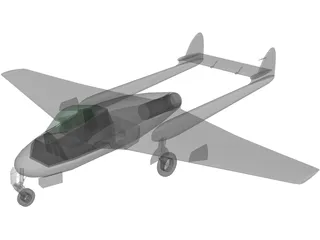 De Havilland D.H. 100 Mk.50 Vampire 3D Model preview