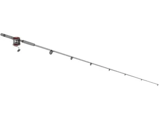 Penn Deep Sea Fishing Rod Reel Combo 3D Model preview