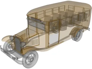 School Bus 3D Model preview