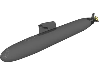 Scorpene Class submarine 3D Model preview