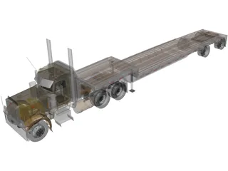 Peterbilt with Reitnouer Trailer 3D Model preview