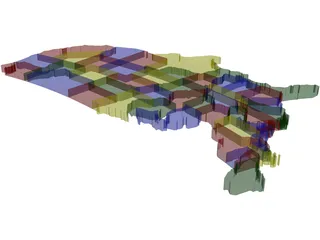 United States Map 3D Model preview