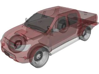 Toyota Hilux Crew Cab 3D Model preview