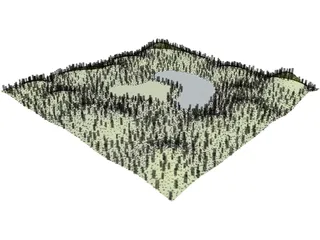 Hill Lake 3D Model preview