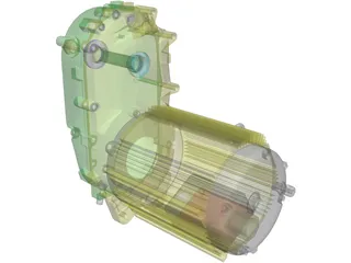 EV Drivetrain Azure 3D Model preview