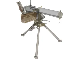 Maxim Machine Gun 3D Model preview