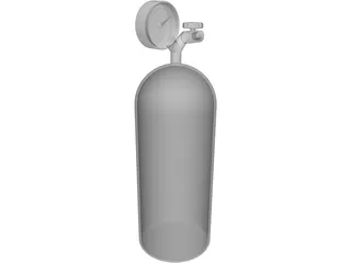 Nitrous Oxide Cilinder 3D Model preview