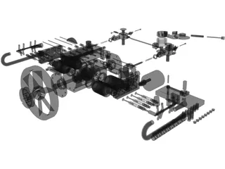 4-Cylinder Boxer Engine 3D Model preview