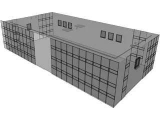 Hangar Avions 3D Model preview